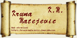 Kruna Matejević vizit kartica
